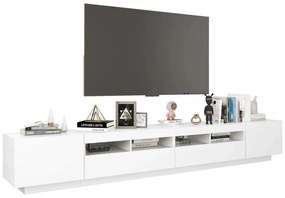 fehér TV-szekrény LED-lámpákkal 260 x 35 x 40 cm