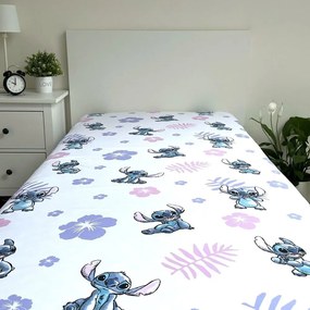 Gumis egyszemélyes pamut gyerek lepedő 90x200 cm Lilo and Stitch – Jerry Fabrics