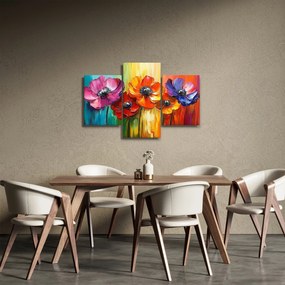 Kép - Öt színes virág (90x60 cm)