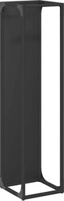 vidaXL fekete hidegen hengerelt acél tűzifatároló 25x25x100 cm
