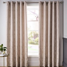 Bézs damaszt függöny szett 2 db-os 229x229 cm Damask Jacquard – Catherine Lansfield