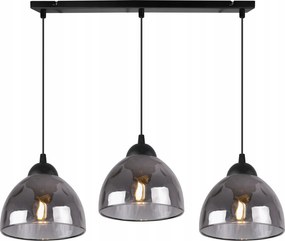 Mennyezeti Lámpa Lógó Csillár Díszléc Hármas Fekete Grafit Üveg