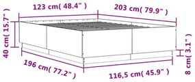 barna tölgyszínű szerelt fa ágykeret 120 x 200 cm