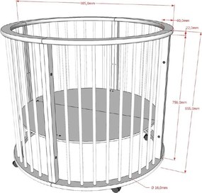 Barna bükkfa járóka 90x90 cm Dino – Vipack