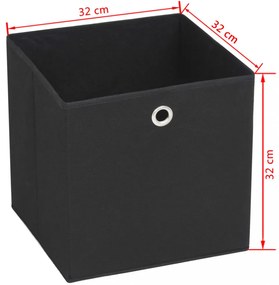 10 db fekete, nem szőtt tárolódoboz 32 x 32 x 32 cm