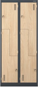 L típusú öltözőszekrény antracit / sonoma tölgy: Eco Design JULIA, 800 x 1850 x 450 mm