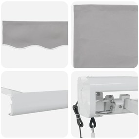 Automatikus kihúzható napernyő világosszürke 400x300 cm