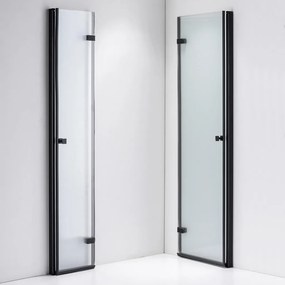 Stuxi Verona Duo Black 80x100 aszimmetrikus két csuklóajtós zuhanykabin 6 mm vízlepergető üveggel, fekete