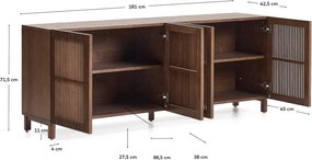 Sötétbarna komód diófa dekorral 181x71,5x42,5 cm Beyla – Kave Home