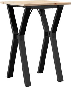 vidaXL tömör fenyőfa és acél étkezőasztal Y-vázzal 50x50x75 cm