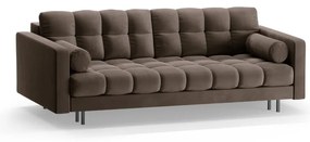 Barna bársony kinyitható tárolóhelyes kanapé 222 cm Bali – Cosmopolitan Design