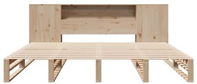 tömör fa könyvespolcos ágy matrac nélkül 200 x 200 cm