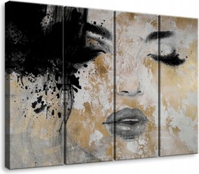 Vászonkép Nő Arc Vászon Fal 4 Részes Hálószoba Nappali 120x100