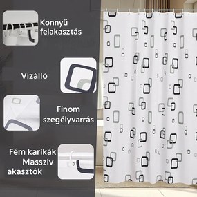 Zuhanyfüggöny - NEW GEOMETRY - Impregnált textil - 180 x 200 cm