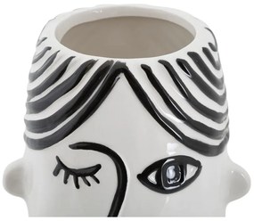 Face fekete-fehér porcelán váza - Mauro Ferretti