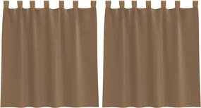 vidaXL 2 db világosbarna fátyolfüggönyök hurokkal 140x140 cm