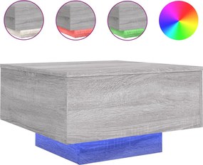 vidaXL szürke sonoma színű dohányzóasztal LED-lámpákkal 55x55x31 cm