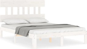 vidaXL fehér tömör fenyőfa ágy matrac nélkül 140x190 cm