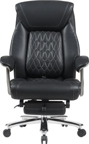 Irodai szék, fekete ekobőr/króm, teherbírás 150 kg, URIEN