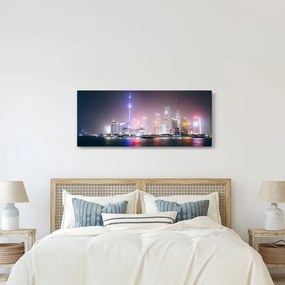 Éjszakai Shanghai képe (120x50 cm)