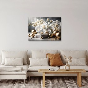 Kép - Orchidea és aranygolyók (70x50 cm)