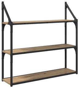 vidaXL Falpolc polcokkal Artisan tölgy 80 x 21 x 78,5 cm Faanyag