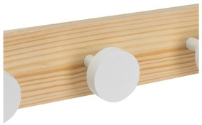 Fehér-natúr színű borovi fenyő fali fogas 40 cm Anillos – Casa Selección