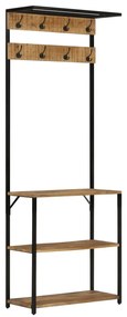 tömör durva mangófa fogas cipőtárolóval 68 x 30 x 182 cm