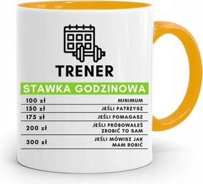 Edzőnőnek Edzőterem Bögre Sárga Ajándék fényképes nyomtatással