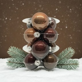 Elegant Lounge üveg karácsonyi gömb szett 12*6cm