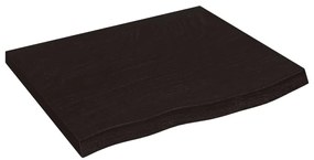 sötétbarna kezelt tömör tölgyfa fali polc 60x50x(2-4) cm