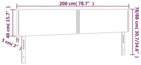 fekete műbőr LED-es fejtámla 200 x 5 x 78/88 cm