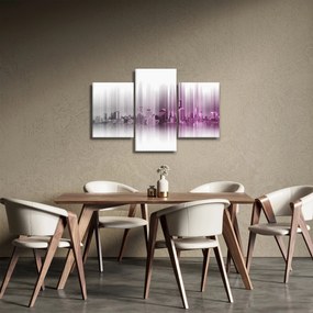 Kép - Panoráma a városra, rózsaszín-szürke (90x60 cm)