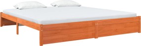 vidaXL Ágykeret Faggyú barna 200 x 200 cm Tömör fenyőfa