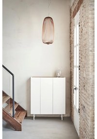 Fehér magas komód tölgyfa dekorral 95x120 cm Arista – Teulat