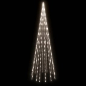 karácsonyfa zászlórúdon 732 hideg fehér LED-del 500 cm
