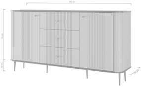 Versper komód 160 cm - kasmír / diófa / fekete lábak