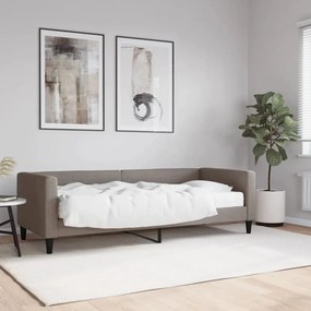 tópszínű szövet kanapéágy matraccal 80 x 200 cm