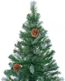 zúzmarás megvilágított karácsonyfa gömb szettel/tobozzal 150 cm
