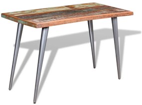 Tömör újrahasznosított fa étkezőasztal 120 x 60 x 76 cm
