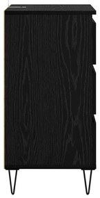 Széf fiókkal Fekete tölgy 40 x 35 x 70 cm Műszaki fa és vas