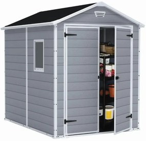 Keter MANOR 6 x 8 DD kerti tároló szürke / fehér, padlóval