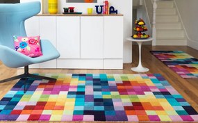 Bedora Patch szőnyeg, 200x300 cm, 100% gyapjú, sokszínű, kézzel készített