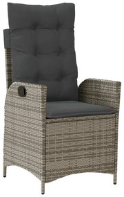 7 részes szürke polyrattan kerti étkezőgarnitúra párnával