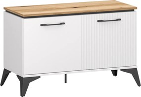 Cipősszekrény, fehér/evoke tölgy, VELIS 2D