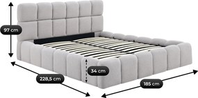 Łóżko 160x200 MURCJA z Pojemnikiem Szare Boucle