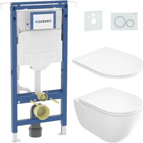 Függesztett WC + WC-ülőke ROUND + SIGMA nyomólap + rejtett tartálymodul + alátét