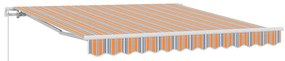 Kézi Behúzható Napellenző Többszínű Csíkokkal 350x250 cm