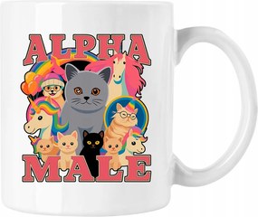 Bögre alpha male giga chad mem tréfa fehér 330ml