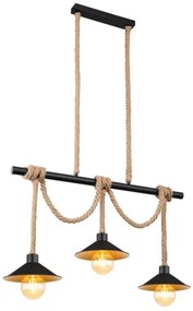 Globo 15690-3H - DIANA függőlámpa kábellel, 3xE27/60W/230V, fekete